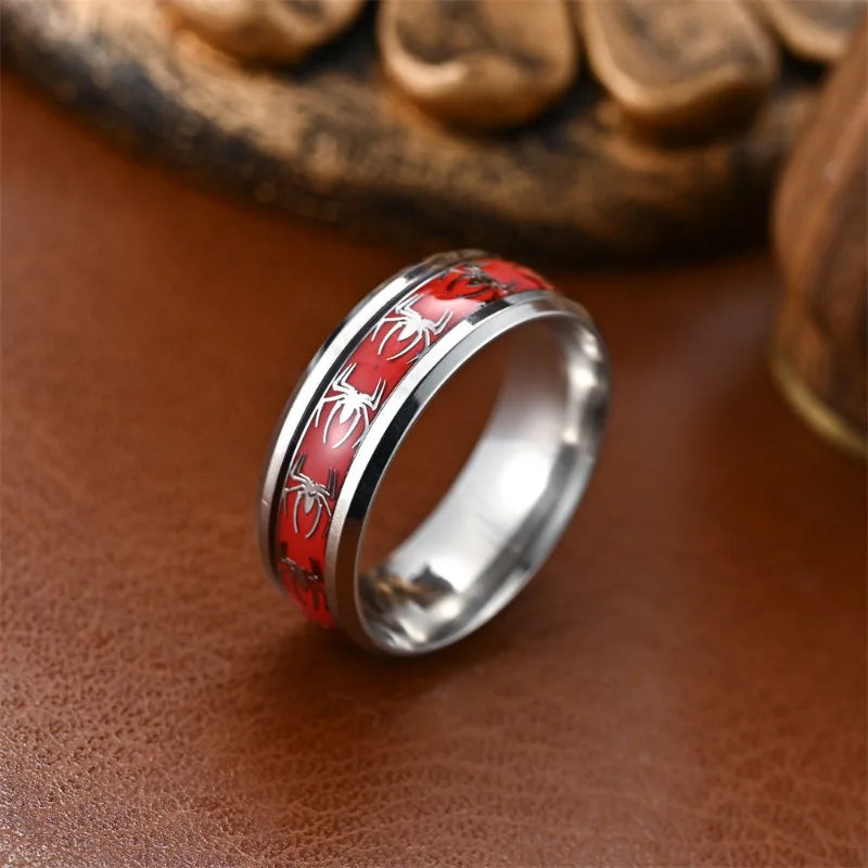 Anello Ragno Rosso Gotico Unisex