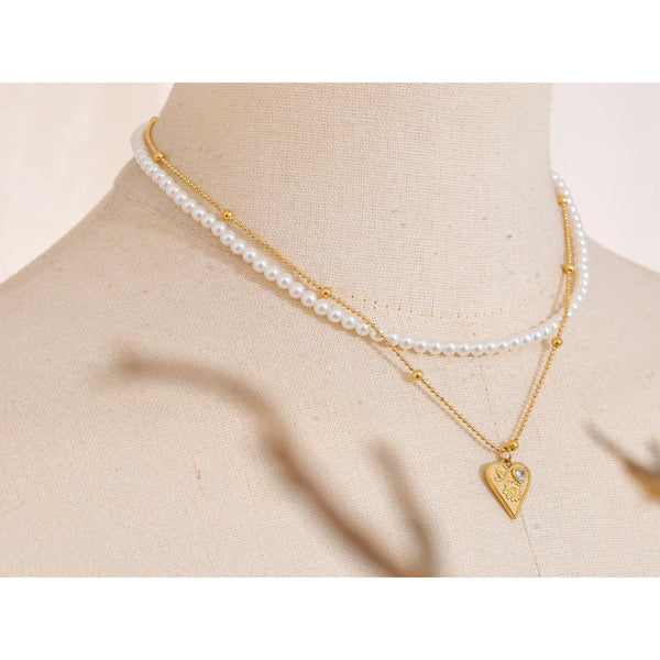 Collana Cuore con Perle Magiche