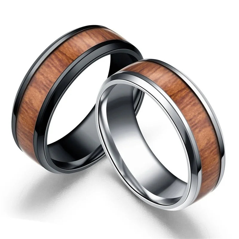 Anello Stile Legno Elegante