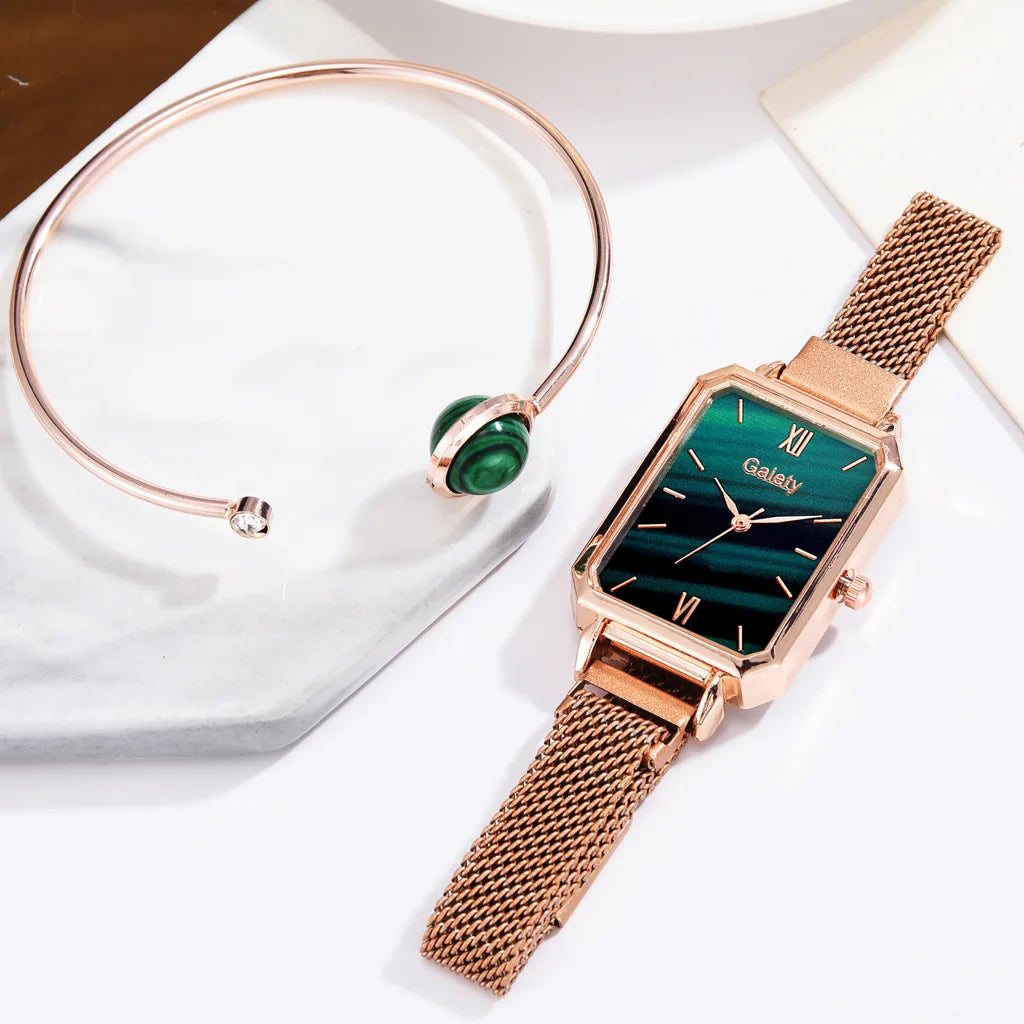 Orologio Elegante Verde Donna