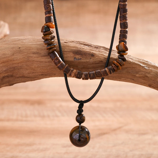 Collana Boho Chic Legno Uomo