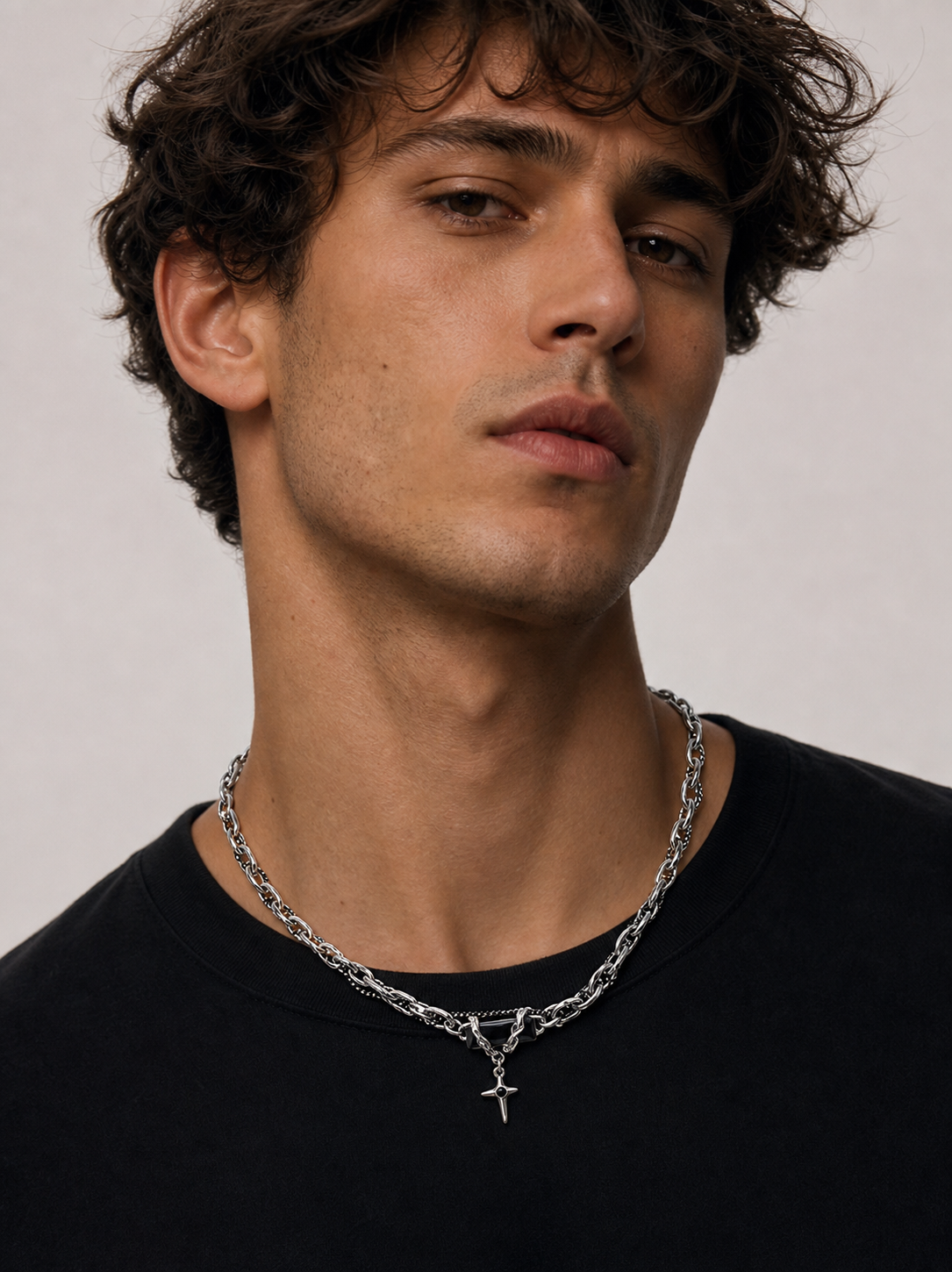 Sospiri d’Ossidiana — Collana Double Layer con Zirconi Neri
